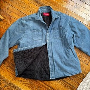 Wrangler quilted lined denim shirt jacket